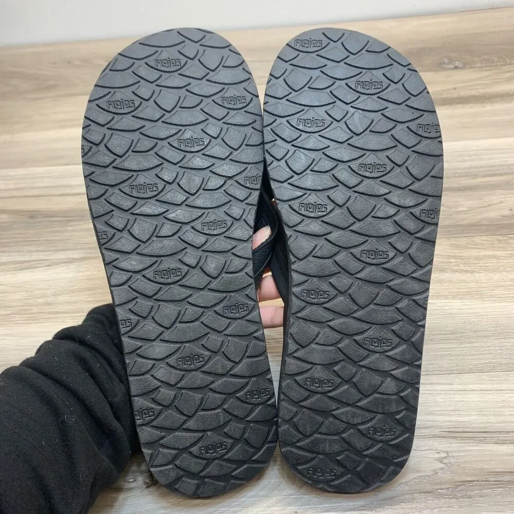 FLOJOS MEN'S RYAN FLIP FLOP BLACK SIZE 12‎ THONG SANDALS